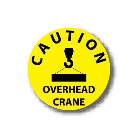 Ergomat 12in CIRCLE SIGNS - Caution Overhead Crane DSV-SIGN 144 #0579 -UEN